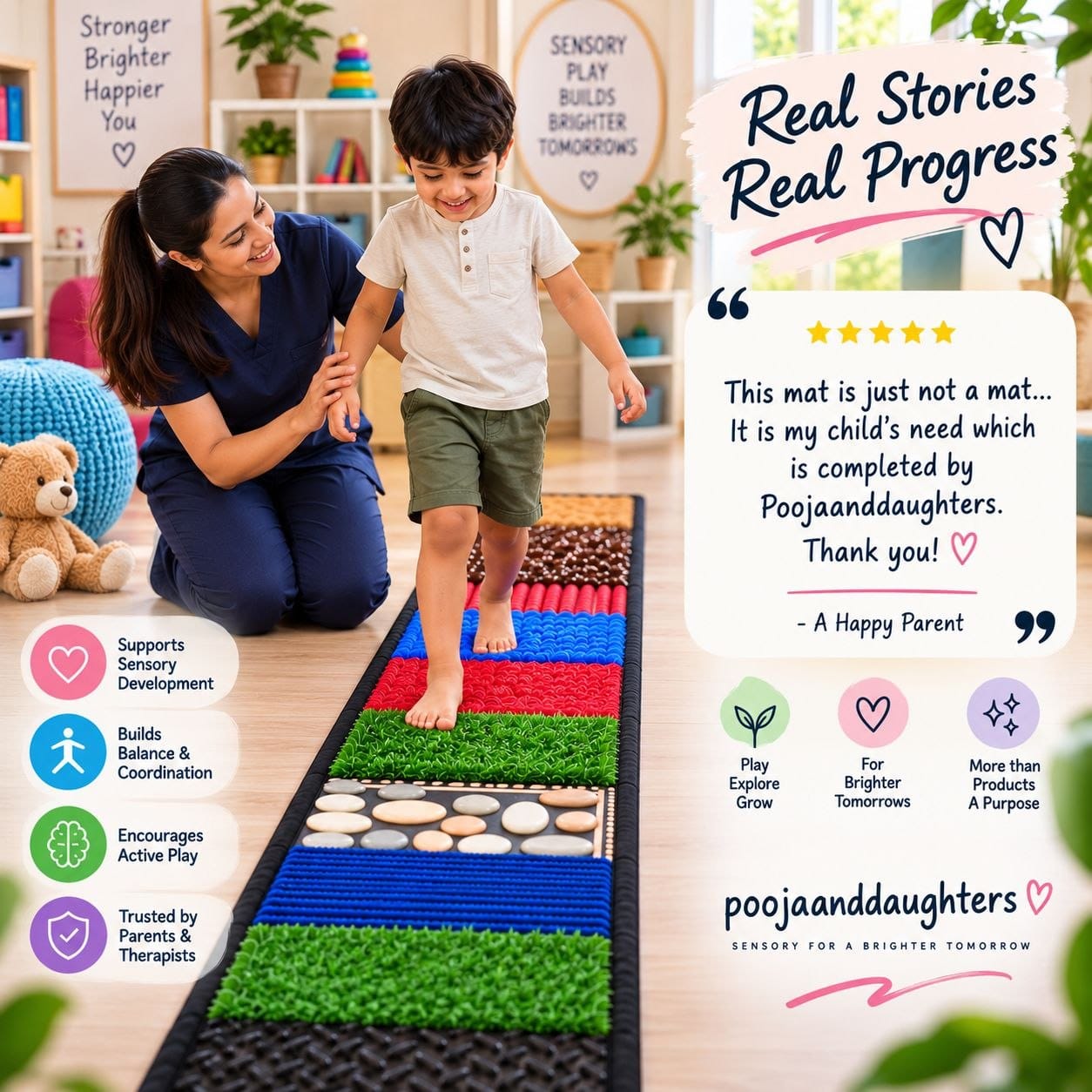 Sensory Feet Mat| Multi-Texture Sensory Feet Mat for Kids - Image 3