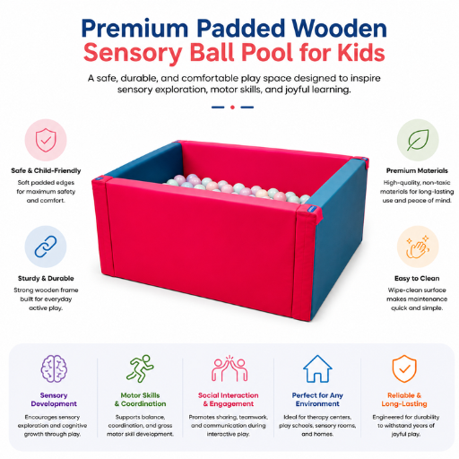 Padded Wooden Sensory Ball Pool - Image 3