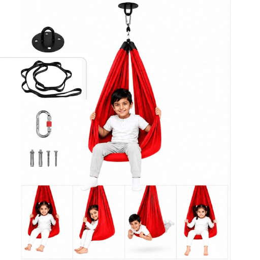 Lycra Sensory Swing For Kids | Double Layer Therapy Swing | Includes Hardware - Image 2